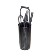 C SET ATTREZZI CAMINO C/CONTENITORE 5 PZ- 1,0 pz