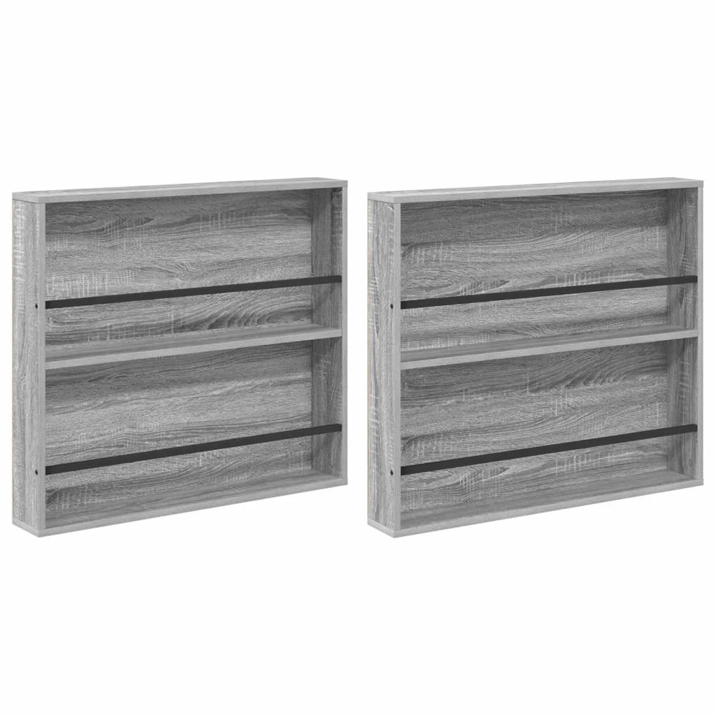 Scaffale per riviste 2 pz Sonoma grigio 80 x 12 x 70 cm
