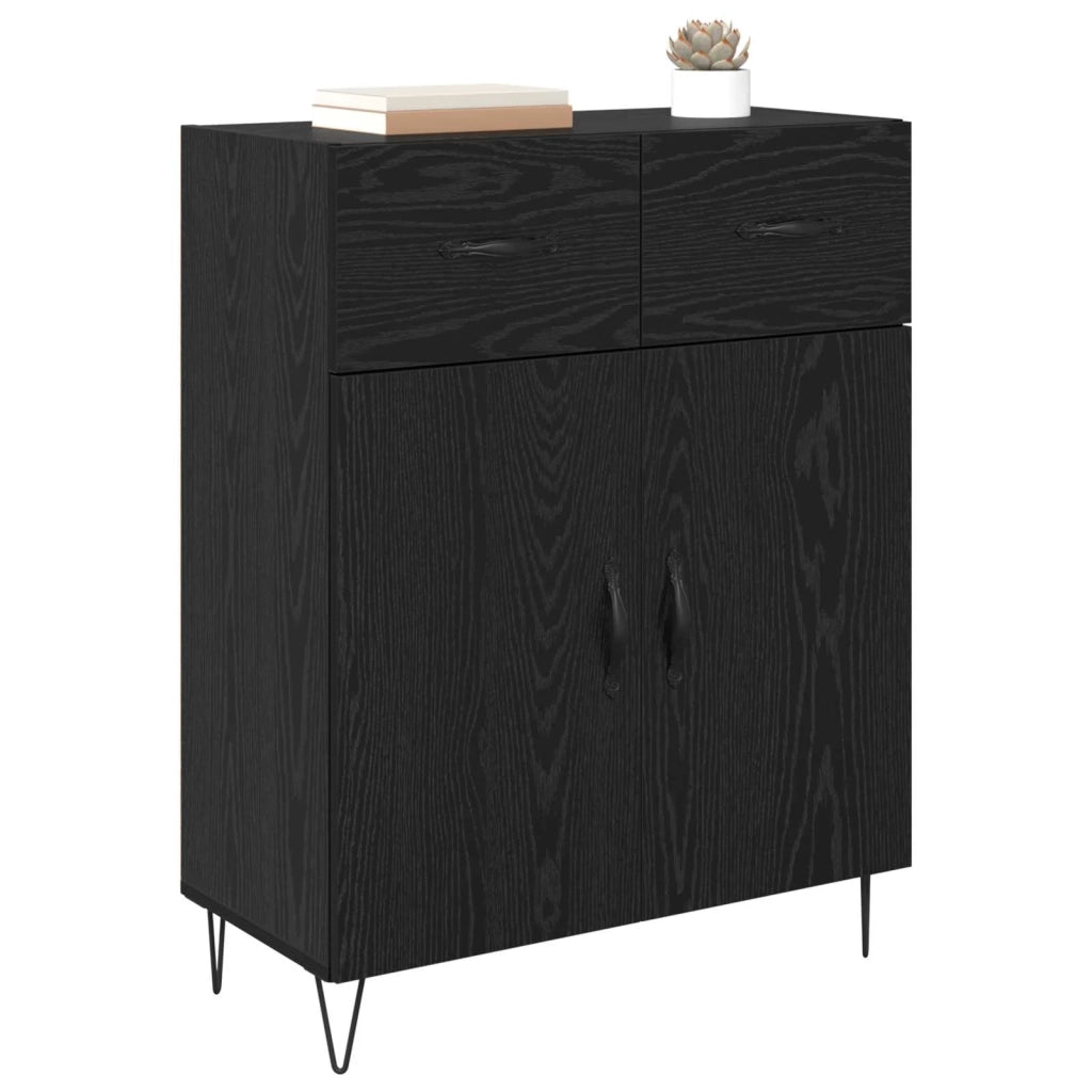 Credenza | Madia | Buffet da pranzo | Armadio da pranzo Rovere Nero 69,5 x 34 x 90 cm Legno multistrato