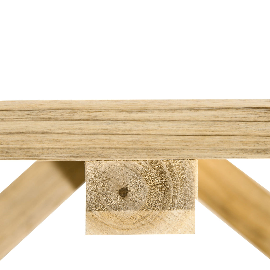 Panchina da Giardino 2 Posti 98x50x39,5 cm con Gambe a Ruota di Carro in Legno a Doghe