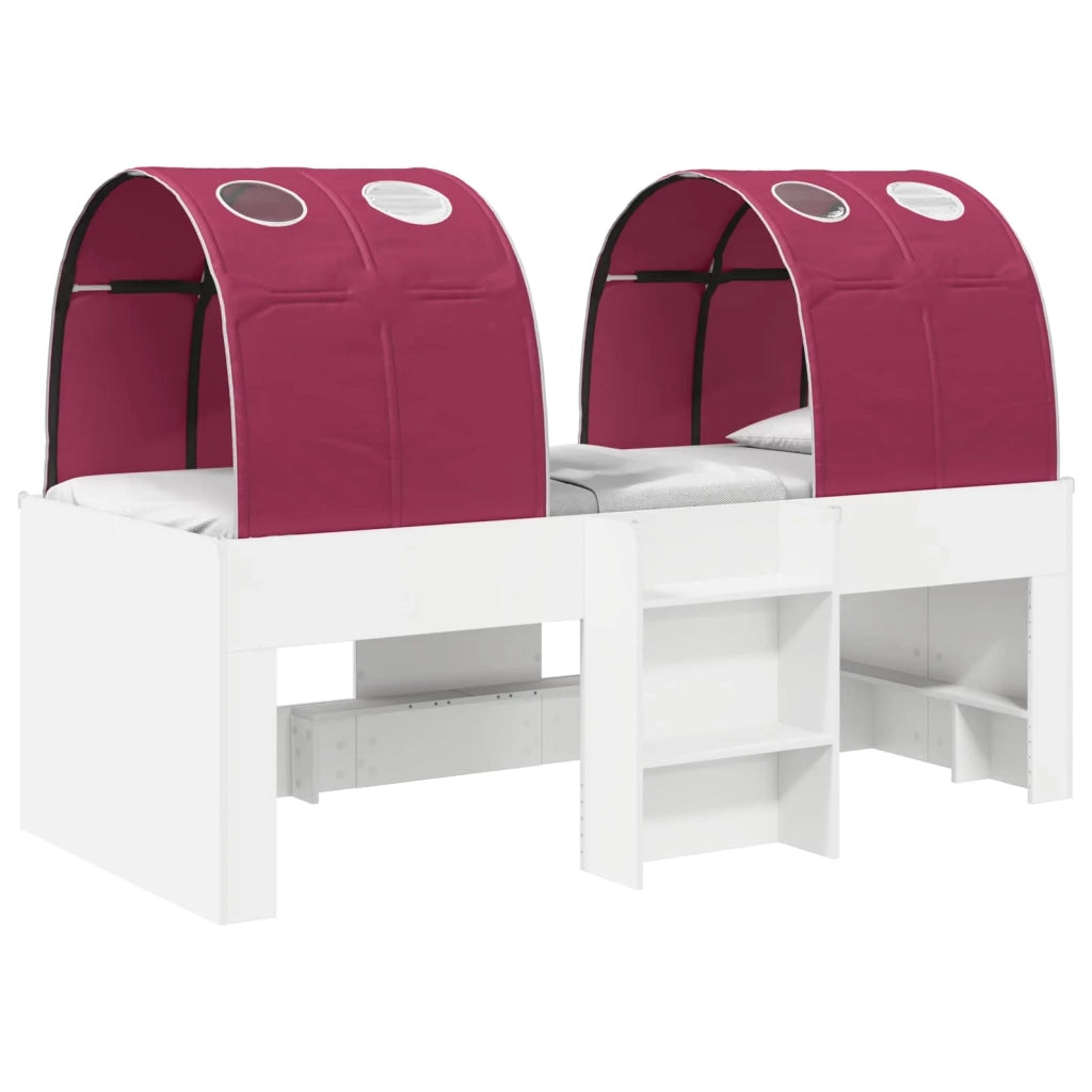Letto con Tunnel 3 pz Bianco e Rosso Legno ingegnerizzato 3423573
