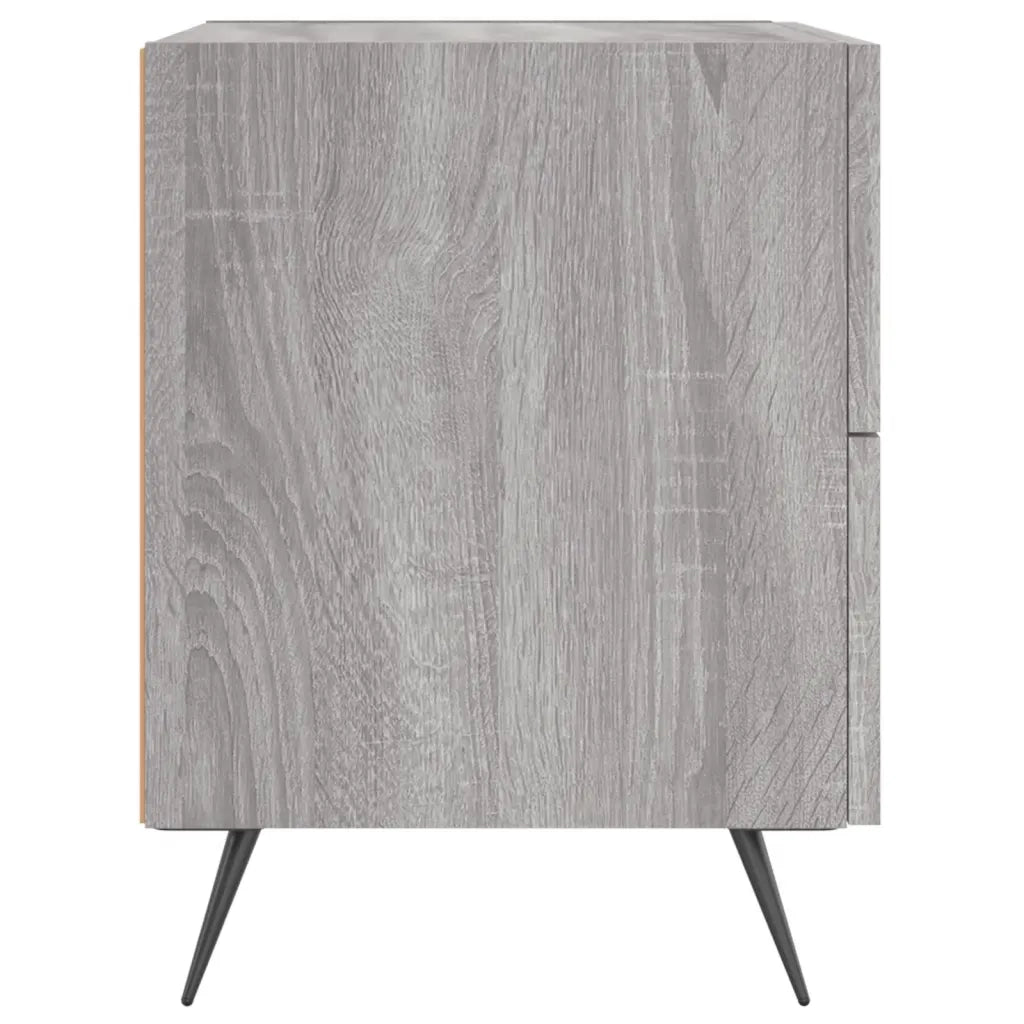 Comodini 2 pz-Set di 2 Tavolino da notte Grigio Sonoma 40x35x47,5 cm in Legno Multistrato 298569