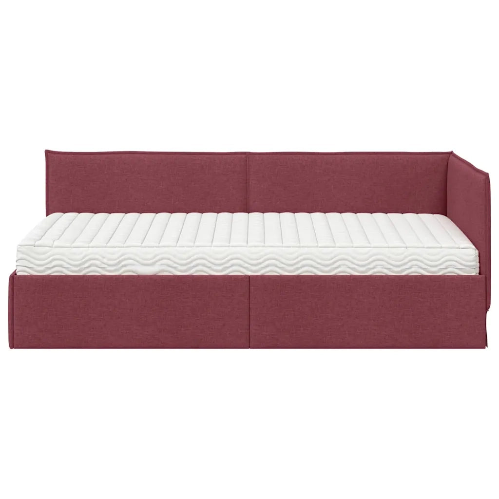 Struttura Letto Angolare con Materasso 2 pz-Giroletto con materasso Grigio Velluto 490215