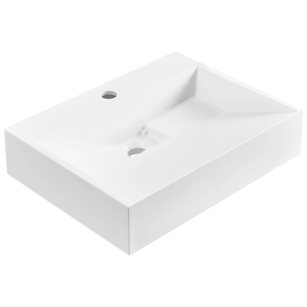 Lavabo bagno classico rettangolare in ceramica finitura lucida 50 x 38 cm Bianco Lavello da bagno rettangolare