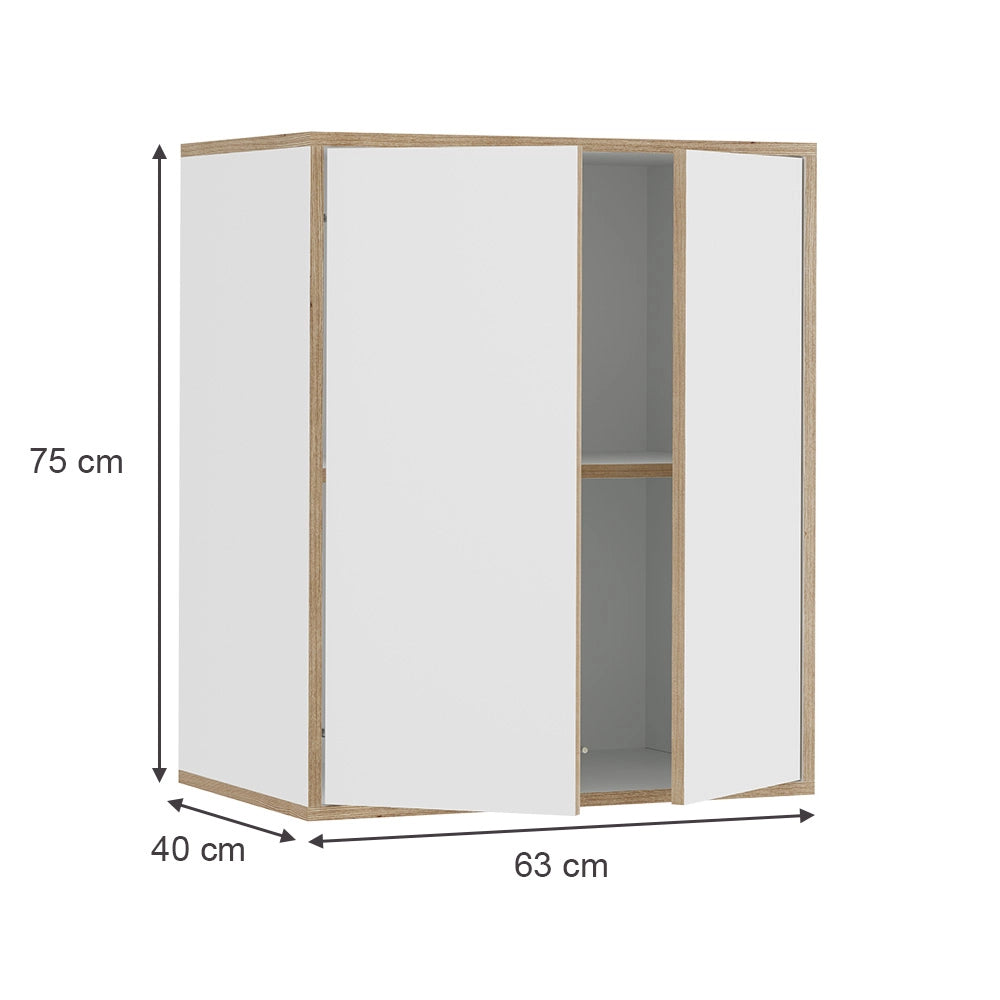 Vicco Libreria da parete Bianco 63 x 75 cm con 2 porte