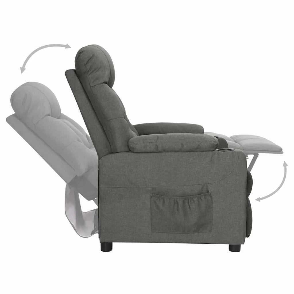 Divano Sedia-Poltrona Reclinabile in Tessuto Grigio Scuro 376274