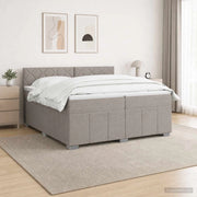 Letto box spring con materasso Tortora 200 x 200 cm Tessuto 3452765