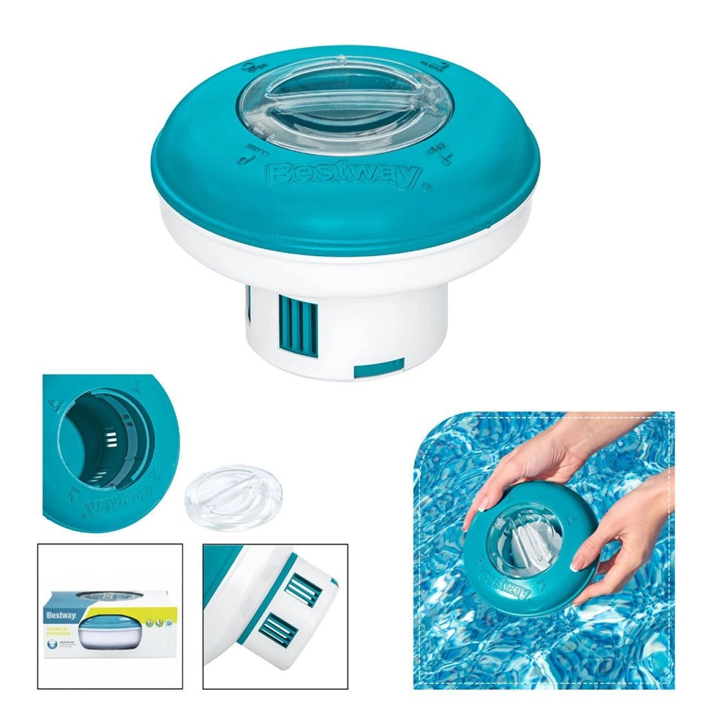 Trade Shop - Dispenser Dosatore Per Cloro Galleggiante Da 16.5cm Trattamento Acqua Piscina 58769 -