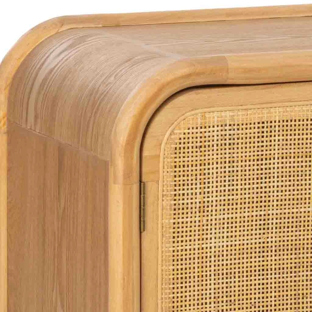 Base in legno e rattan marrone 120x39x60h cm