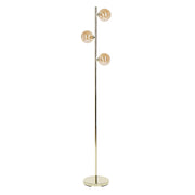 Lampada da terra in metallo con 3 luci metallo oro chiaro soggiorno camera da letto moderno contemporaneo