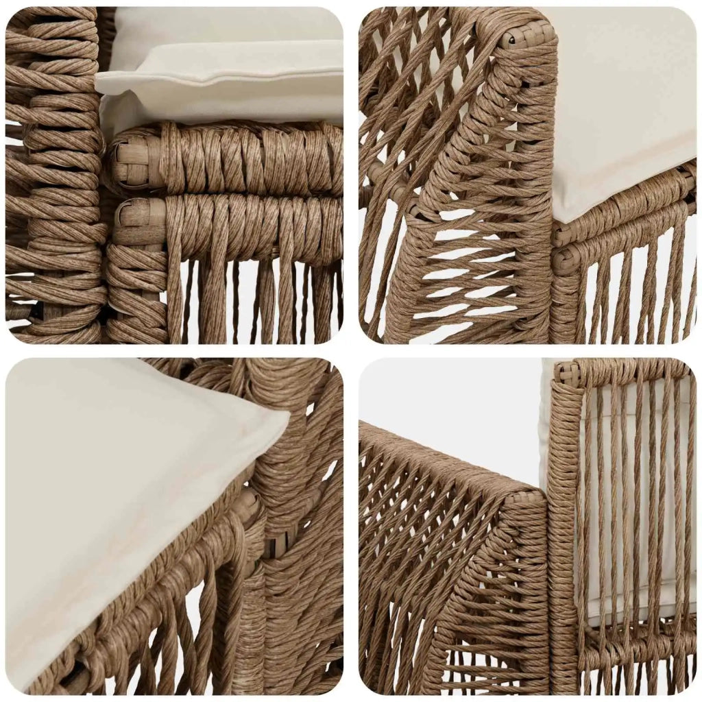 Divano da giardino 2-Numero di posti Beige polyrattan 42026703