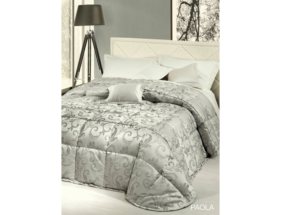 Trapunta Invernale Disegno Paola Imbottitura 50% Piumino 50% Piumette - Piazza e Mezza - Paola