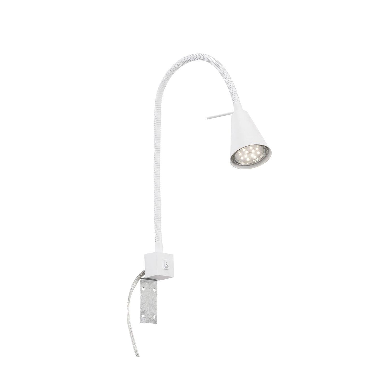 Applique Moderna Tuso Metallo Bianco 1 Luce Gu10 3000K