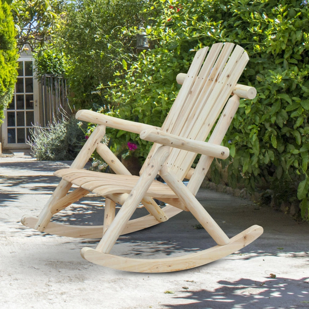 Poltrona da Giardino a Dondolo in Legno di Pino ¨C zephmum ¨C Naturale