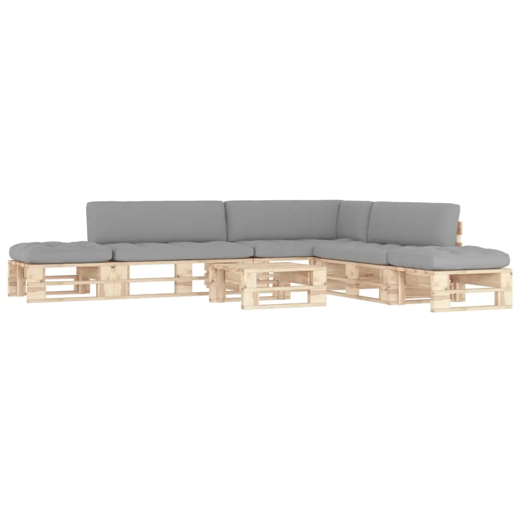 Set Divani su Pallet 6 pz e Cuscini in Legno di Pino Impregnato cod mxl 62375