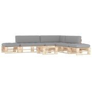 Set Divani su Pallet 6 pz e Cuscini in Legno di Pino Impregnato cod mxl 62375