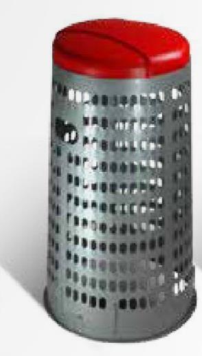 ICS SpA C457038 cestino per rifiuti Rotondo Grigio, Rosso