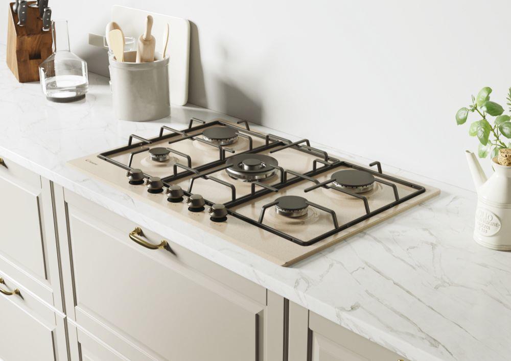 Candy Classic CHW7AV4WGT Avena Da incasso 74 cm Gas 5 Fornello(i)