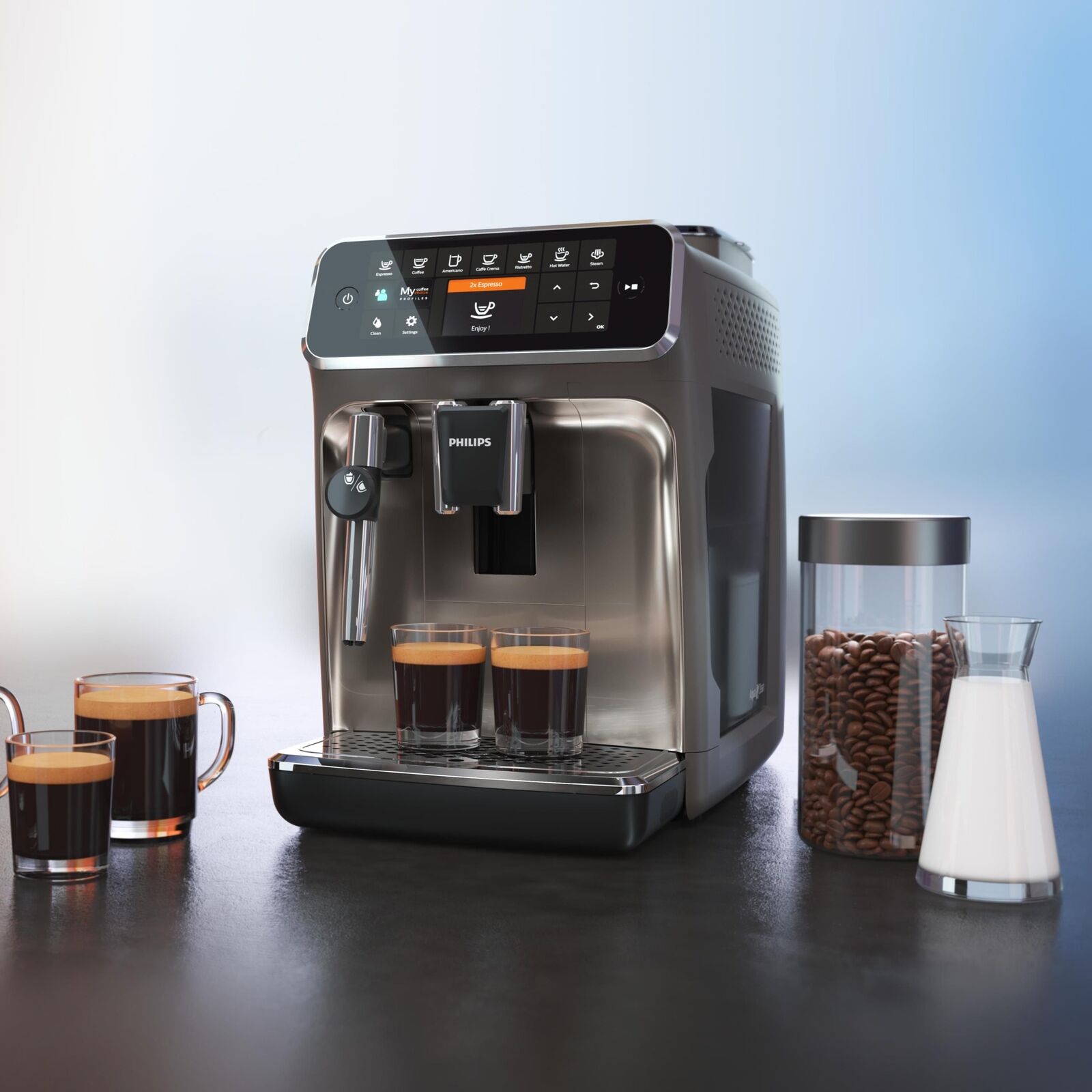 Philips 4300 series EP4327/90 Macchina da caffè automatica, 6 bevande, montalatte, 1.8 L, macine in ceramica