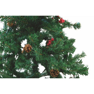 Albero Di Natale Sestriere 150cm 350 Rami con Pigne e Bacche