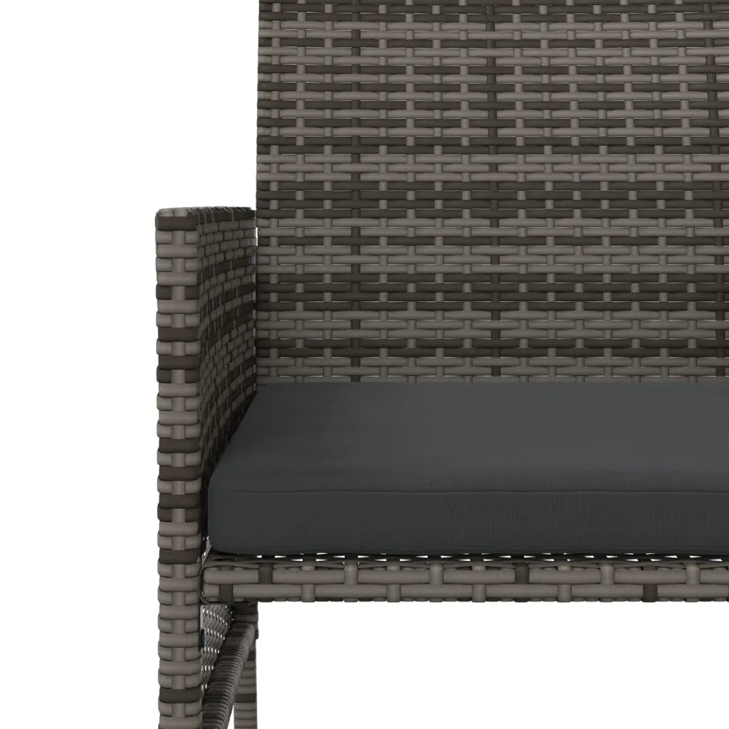 Divano da Giardino a 2 Posti Tavolino e Pouf Polyrattan Grigio 313593