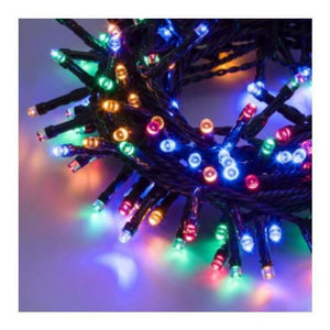 Luci di Natale con 200 Led Multicolor 8Mt Cavo Scuro 3Mt e Trasformatore per Interno e Esterno con giochi luce