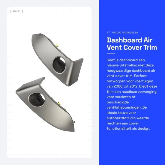 Trim di dashboard - Sostituzione per 2006-2012 - Materiale ABS duraturo - Apertura di ventilazione - Numero di ordine OE 55412 42060 B1 - Migliora l'aspetto - Vano di ventilazione