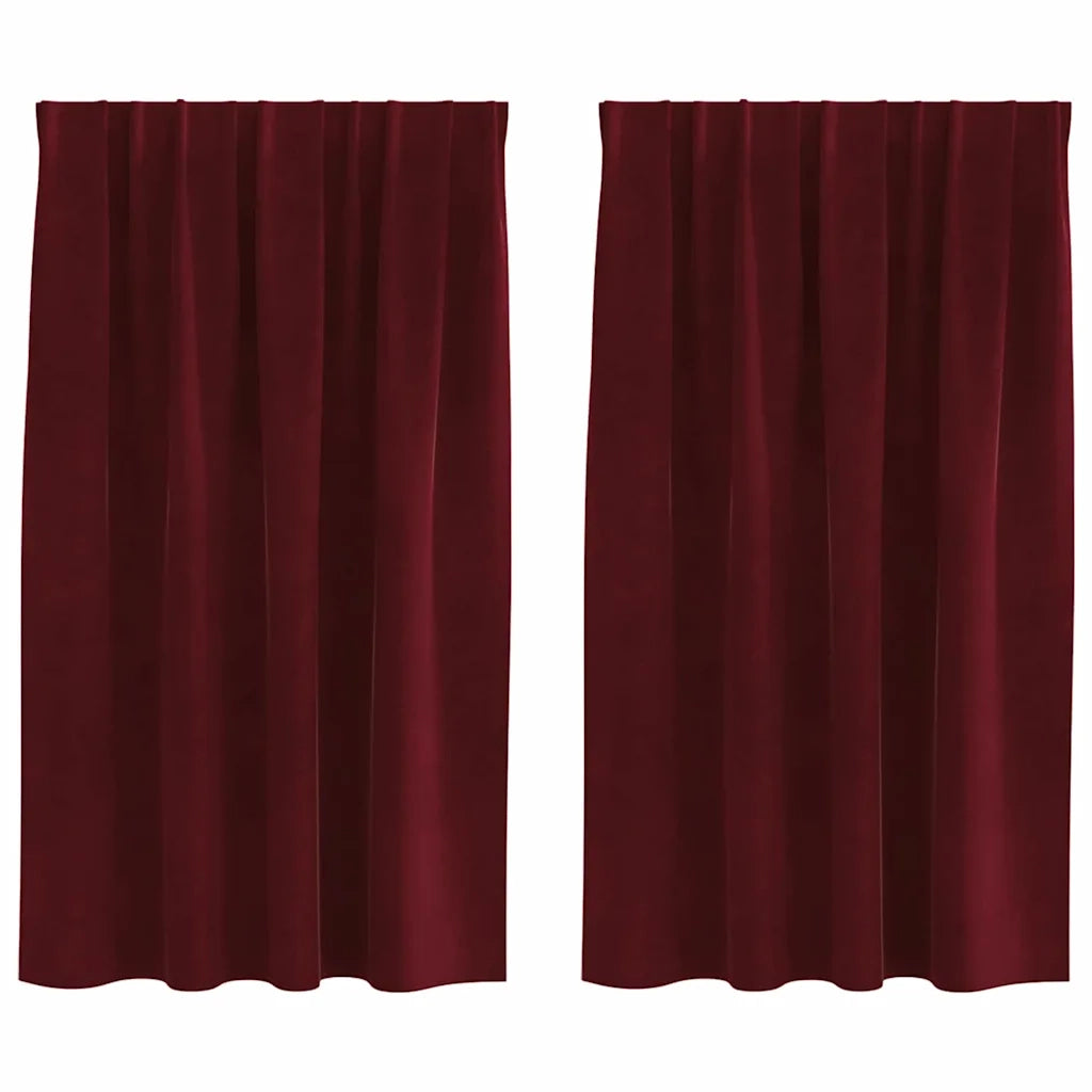 Tende oscuranti 2 pcs Rosso Vino 140 x 140 cm Velluto 4107303