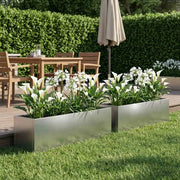 Vaso da giardino 2 pz Argento 100 x 20 x 20 cm Acciaio Inox 8005185