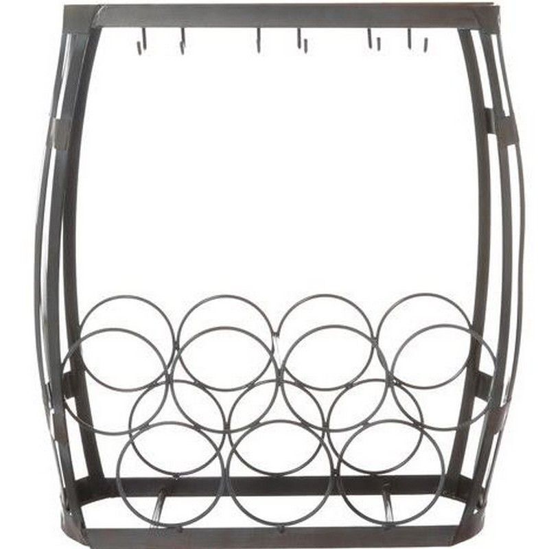 Cantinetta 7 Bottiglie 6 Bicchieri Cm 47,5X48,5X21 Nero