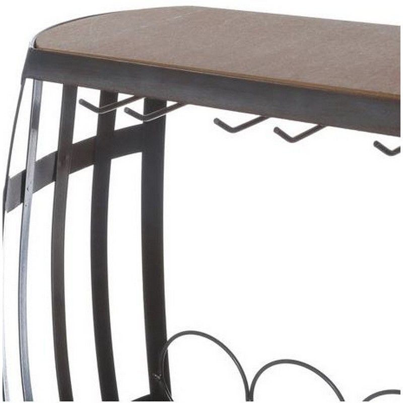 Cantinetta 7 Bottiglie 6 Bicchieri Cm 47,5X48,5X21 Nero