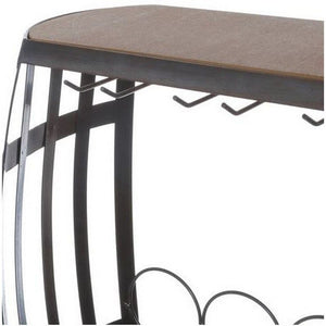 Cantinetta 7 Bottiglie 6 Bicchieri Cm 47,5X48,5X21 Nero