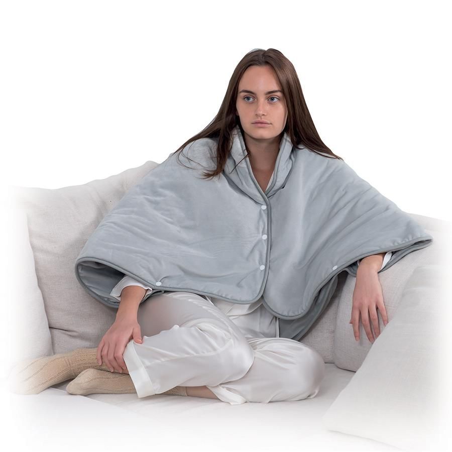 Macom 936 coperta/cuscino elettrico Coperta elettrica 100 W Grigio Microfibra