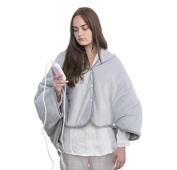 Macom 936 coperta/cuscino elettrico Coperta elettrica 100 W Grigio Microfibra