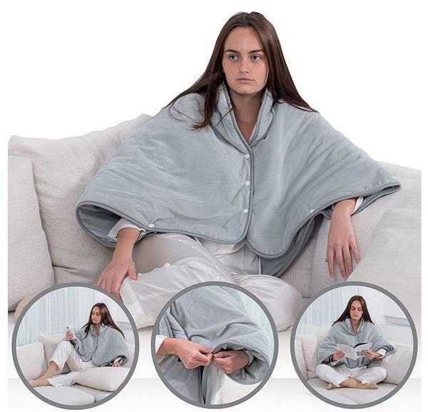 Macom 936 coperta/cuscino elettrico Coperta elettrica 100 W Grigio Microfibra