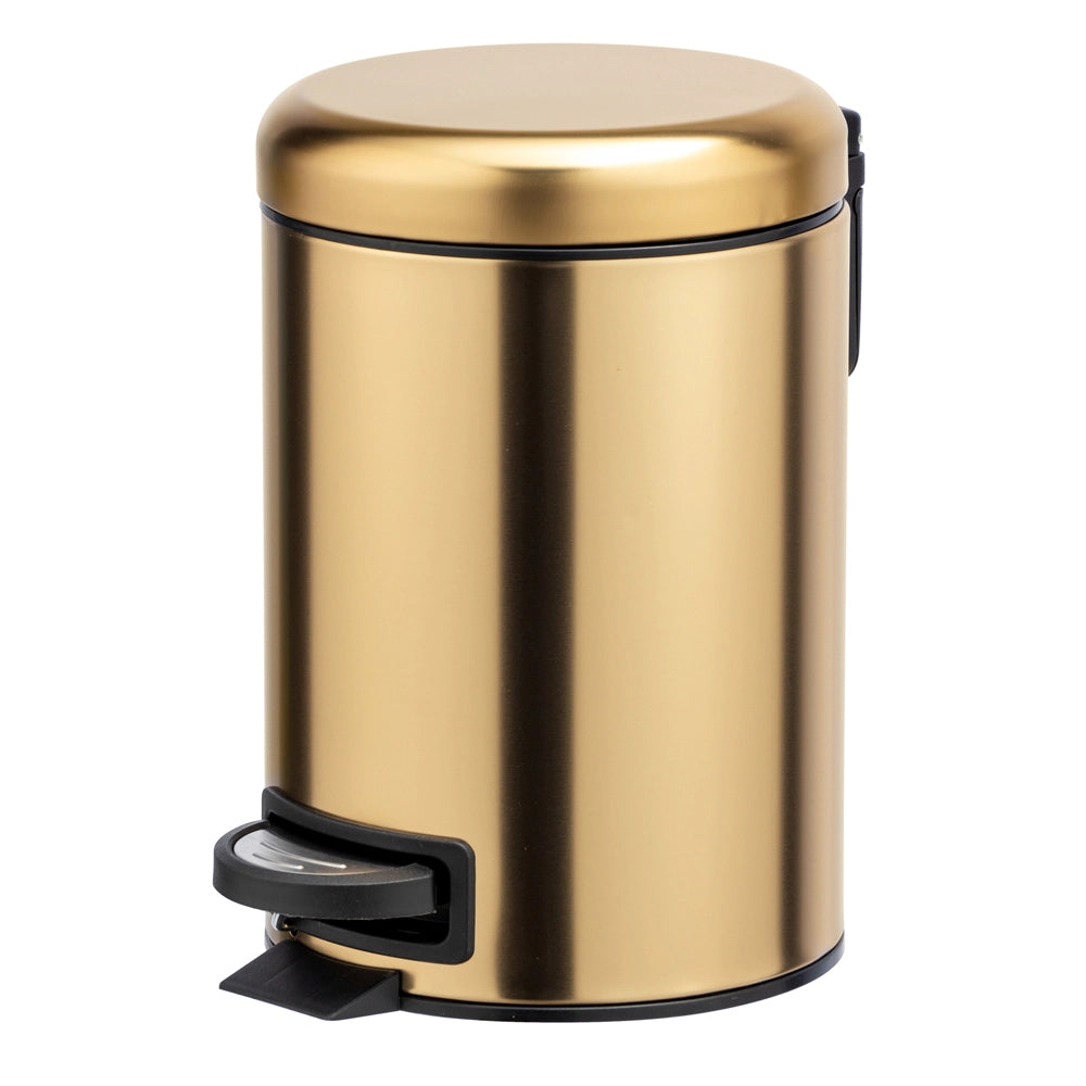 Cestino portarifiuti in acciaio inox oro opaco 3 lt con pedale