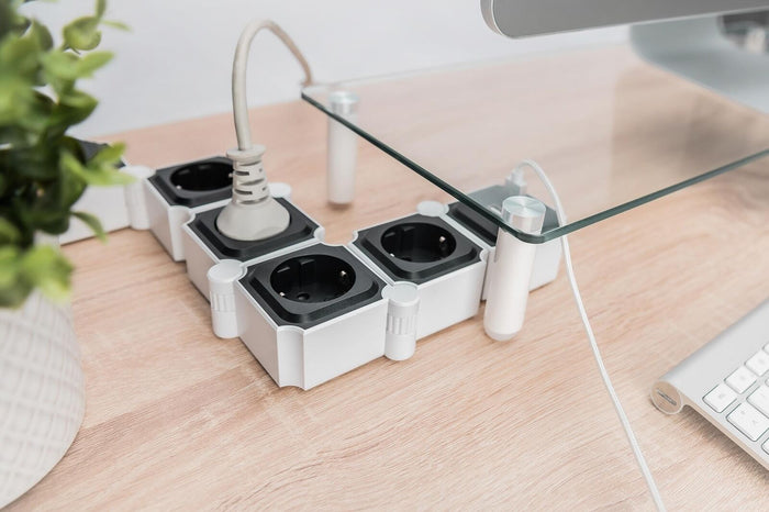 Digitus Presa multipla flessibile da 4 con 2 attacchi USB e interruttori