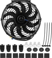 Ventilatore di dissipazione universale 30 cm 12 pollici con motore elettrico a spinta e traino, 12 V, con kit di montaggio.