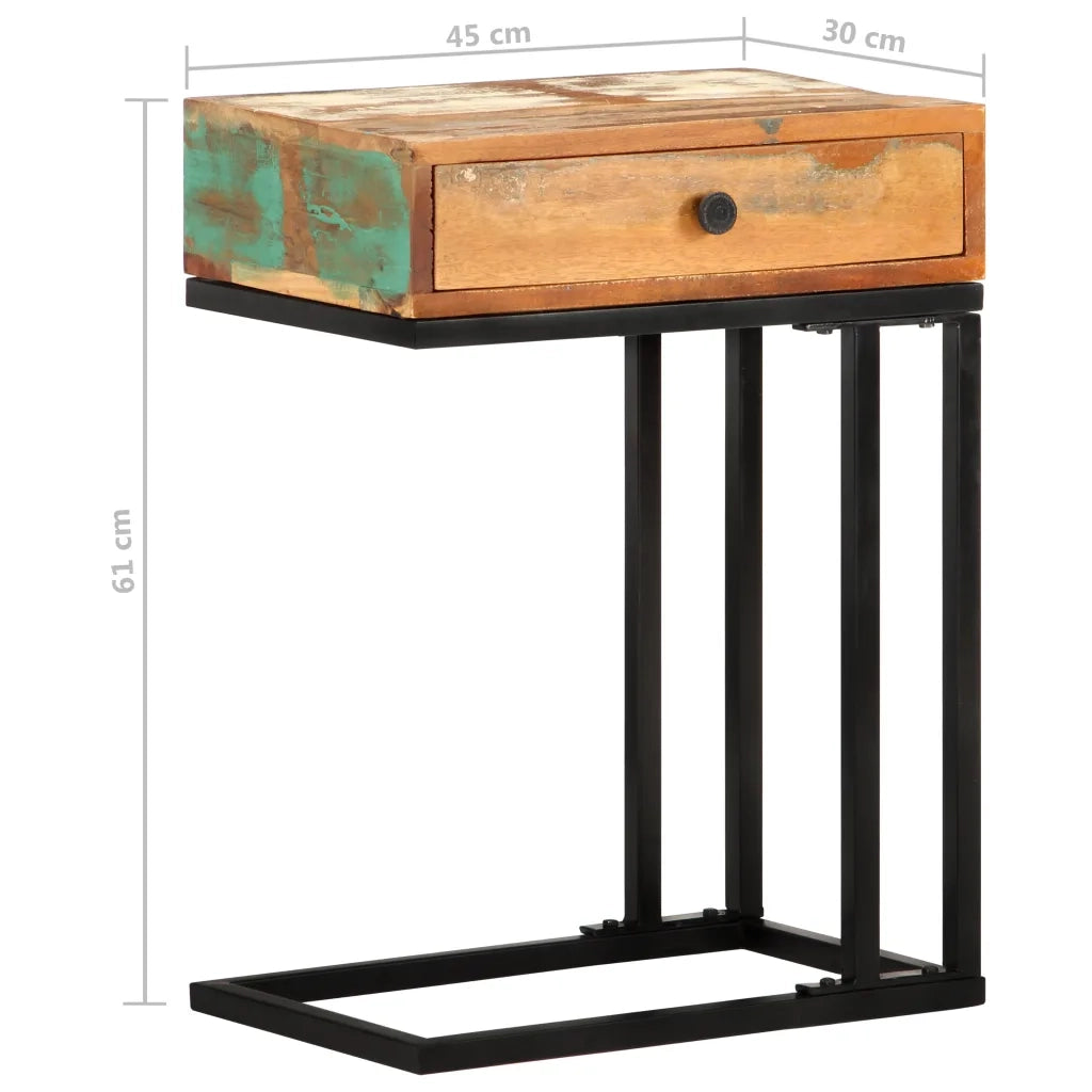 Tavolino Laterale | Tavolo laterale a Forma di U 45x30x61 cm in Legno di Recupero