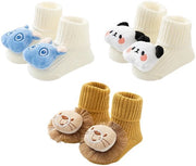 Set di calze per bambini 3 paia - Calze per neonati 0-6 mesi - Accessori per bambini - Regalo di compleanno - Calze di cotone morbide - Protezione dal freddo