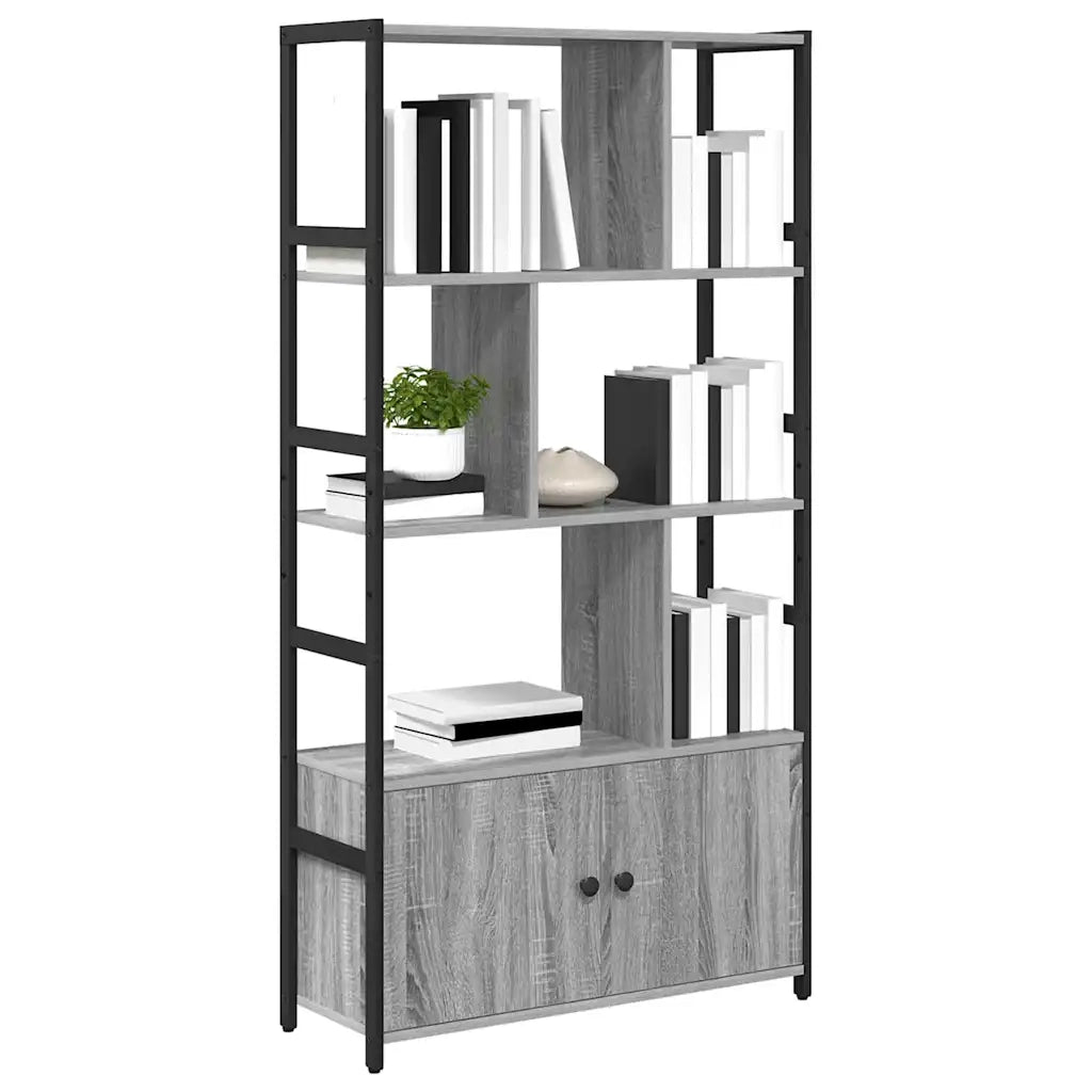 Libreria-Scaffale per Libri-Mobile di Stoccaggio Grigio sonoma 80 x 30 x 155,5 cm Legno multistrato