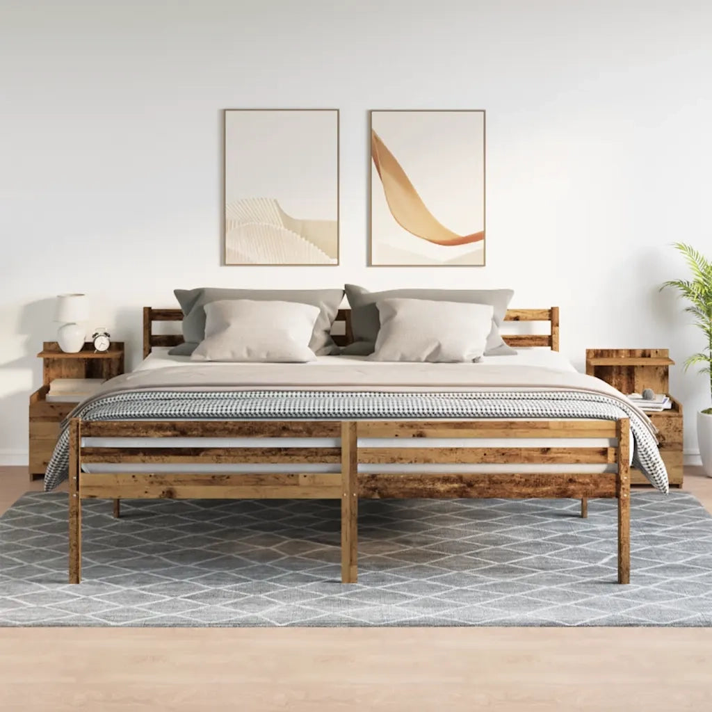 vidaXL Comodini 2 pz con 2 cassetti in legno vecchio 40x36,5x62 cm