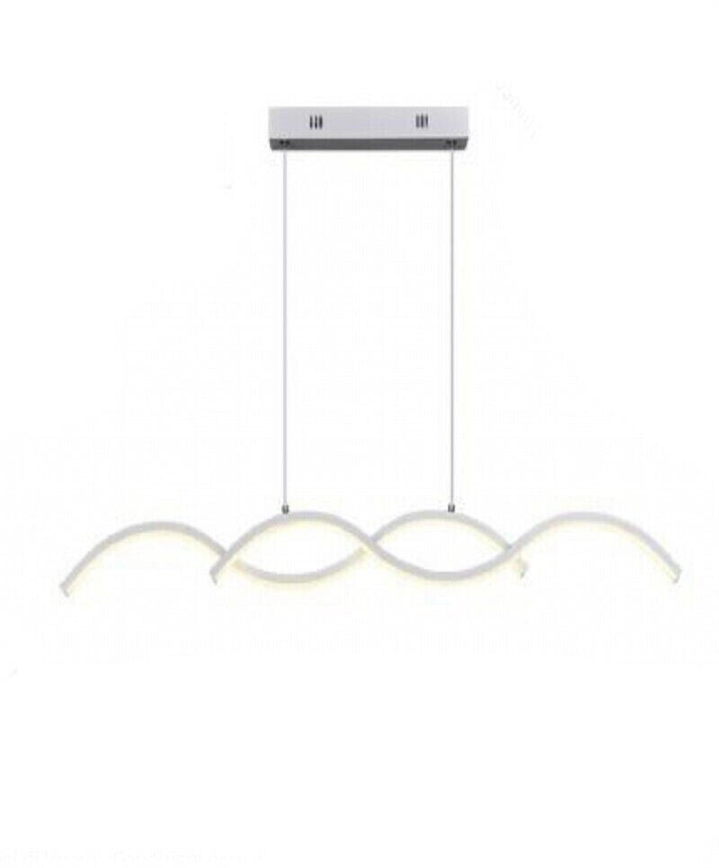 Lampadario Led a Sospensione da soffitto illuminazione Design Moderno 25w twist Bianca Fredda 6500k Silver