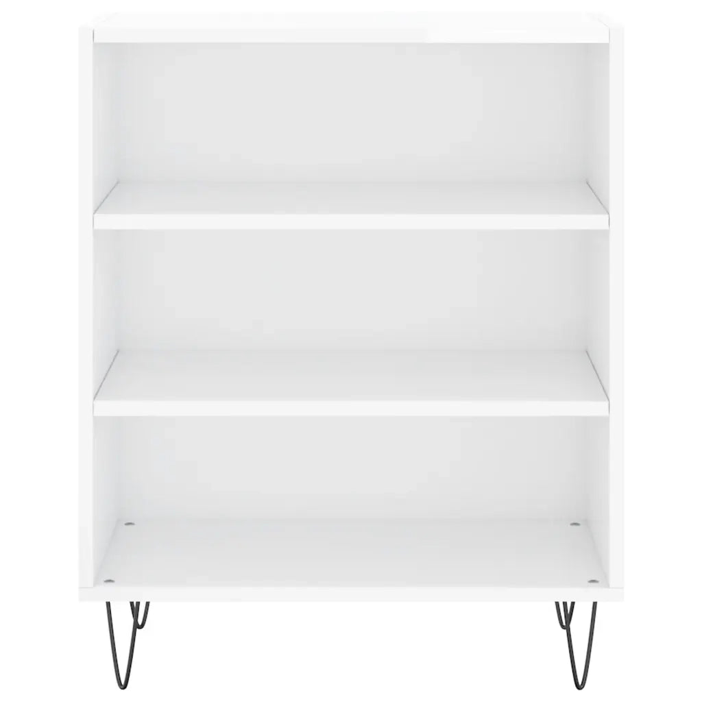 Credenza Bianco Lucido 57x35x70 cm in Legno Multistrato