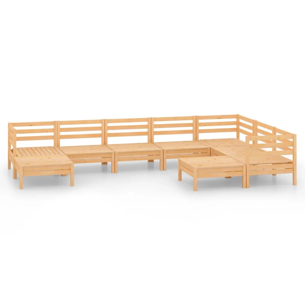 Set Divani da Giardino 9 pz in Legno Massello di Pino cod mxl 36632