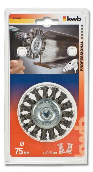kwb 603030 Ruota a raggi di filo di acciaio Spazzola a disco 7 cm