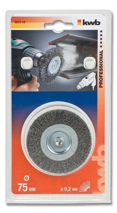 kwb 607310 Ruota a raggi di filo di acciaio Spazzola a disco 7,5 cm