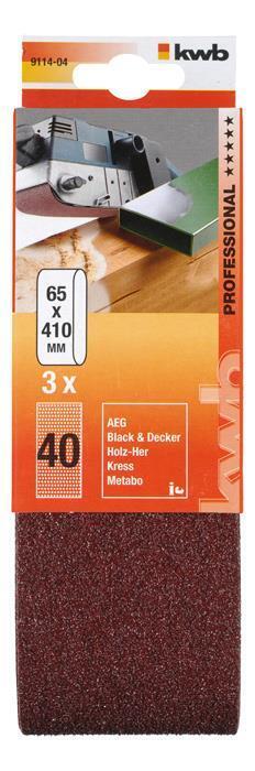 kwb 911408 accessorio per levigatrici 3 pz Nastro abrasivo