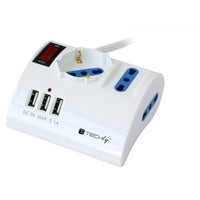 Techly Multipresa da Tavolo 3 Posti con Porte USB