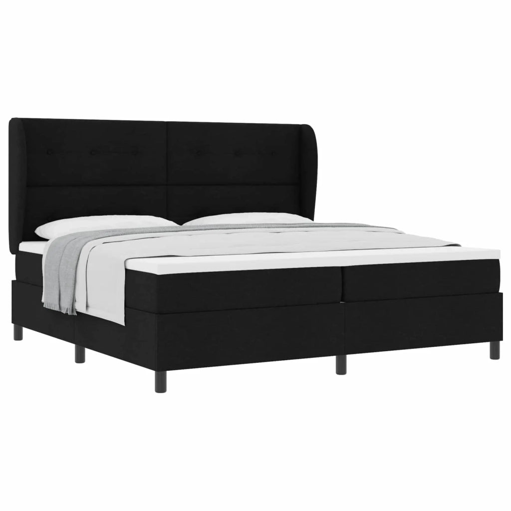 Letto a molle con materasso Nero 200 x 200 cm Tessuto 3340587